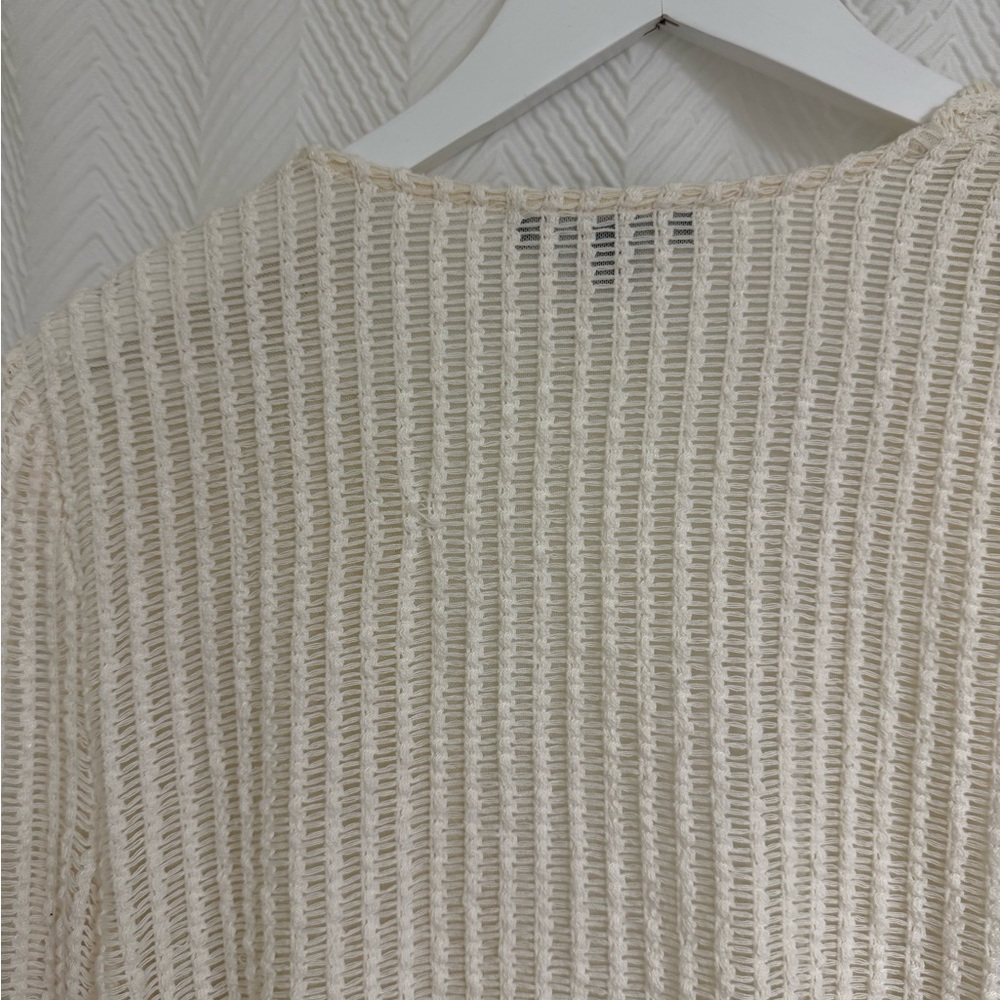 Lulu's Ivory Ribbed V-Neck Bodysuit - Picture 9 of 9